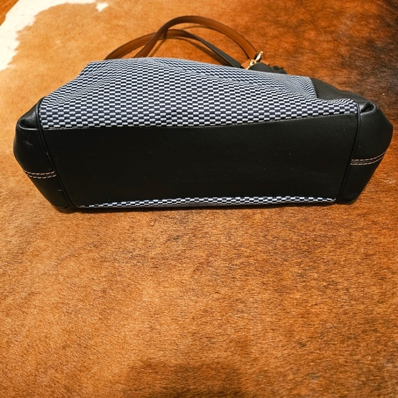 Coach Lexy Navy Blue Leather Satchel Multi Compartment Like New Luxury - Picture 8 of 10